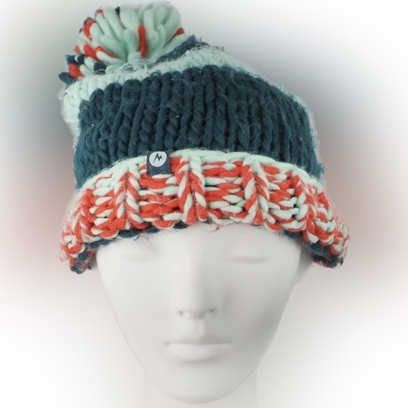 Accessories - M brand crochet lined striped beanie with Pom Pom